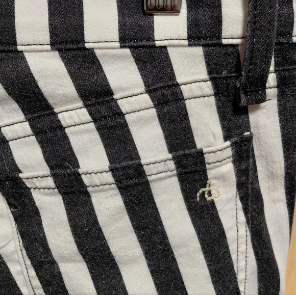 Rag & Bone Black White Striped Capri Jeans Made In USA Stylish Chic - Picture 4 of 7